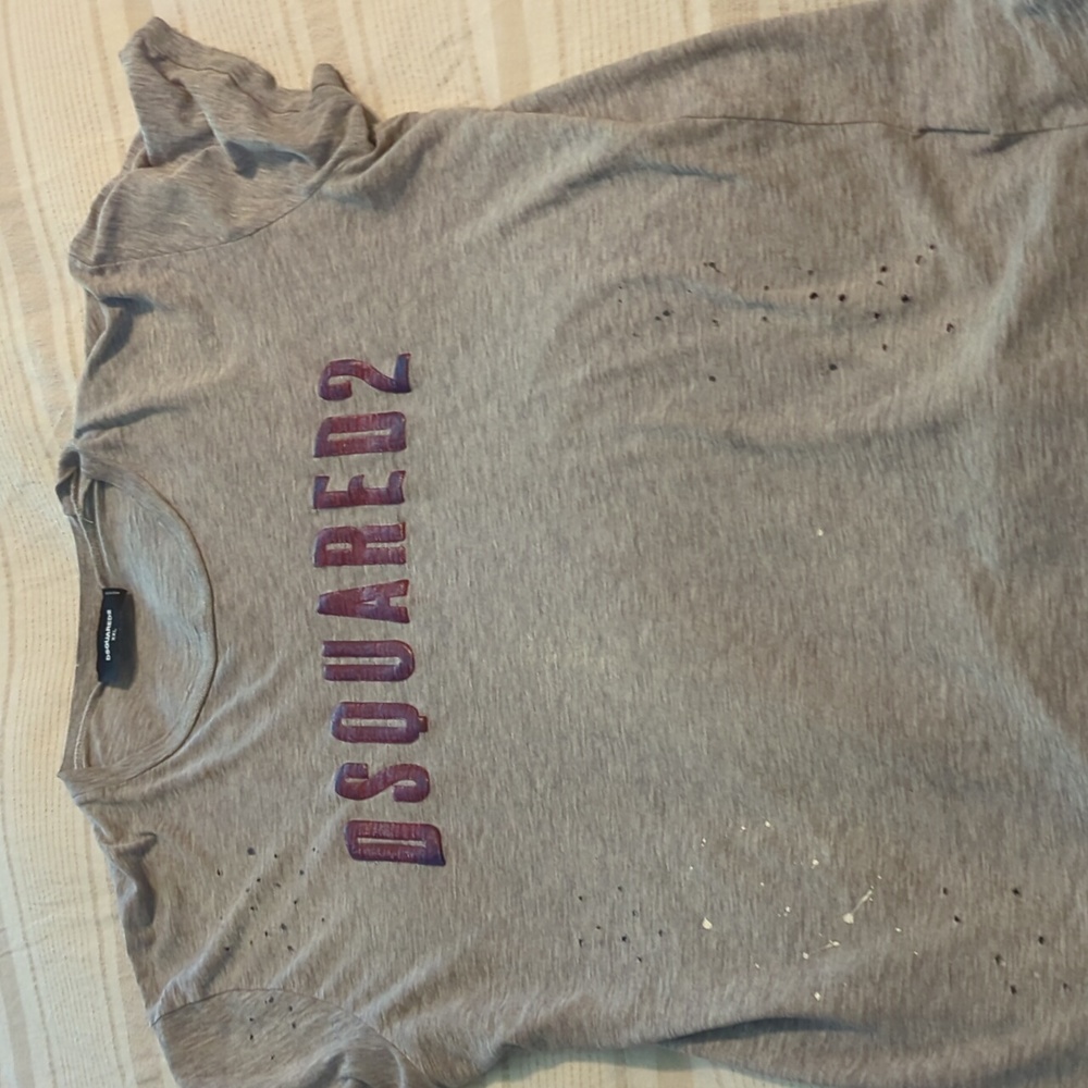 Dsquared2 distressed paint splat shirt
